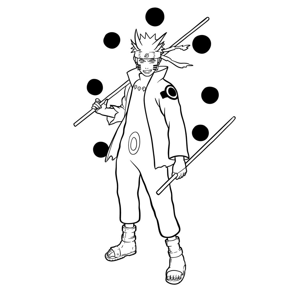 How to Draw Naruto in Six Paths Senjutsu Mode